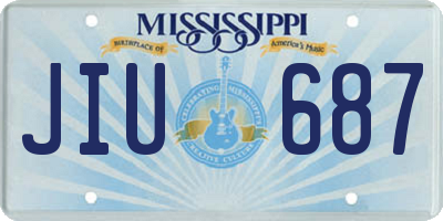 MS license plate JIU687