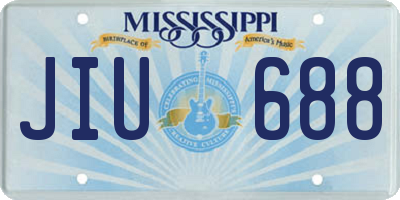 MS license plate JIU688
