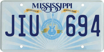 MS license plate JIU694