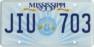 MS license plate JIU703