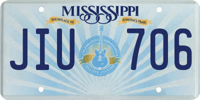 MS license plate JIU706