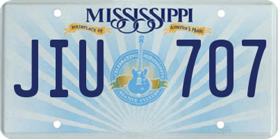 MS license plate JIU707