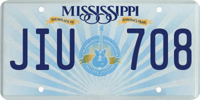 MS license plate JIU708