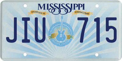 MS license plate JIU715