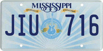 MS license plate JIU716