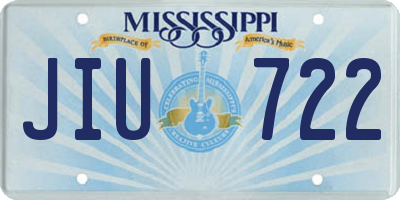 MS license plate JIU722