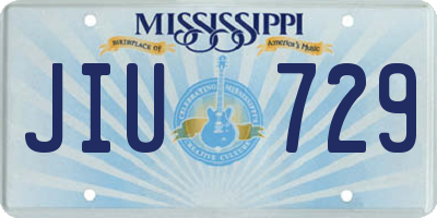 MS license plate JIU729