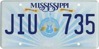 MS license plate JIU735