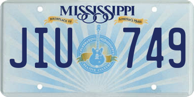 MS license plate JIU749