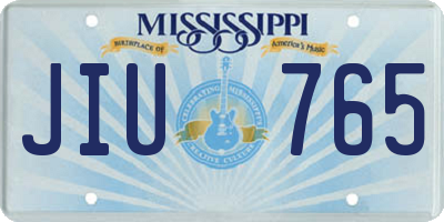 MS license plate JIU765