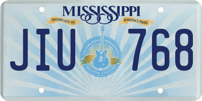 MS license plate JIU768
