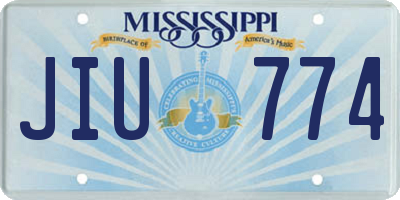 MS license plate JIU774