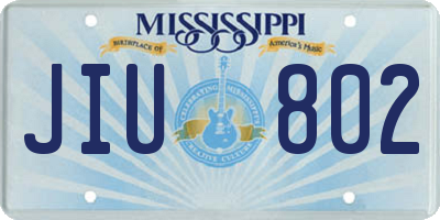 MS license plate JIU802