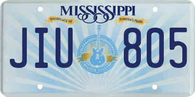 MS license plate JIU805