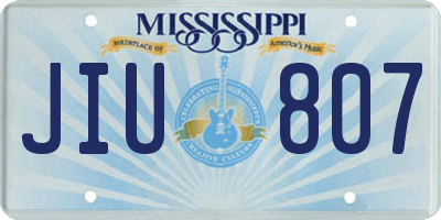 MS license plate JIU807