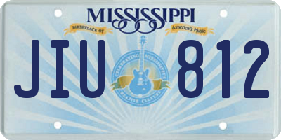 MS license plate JIU812