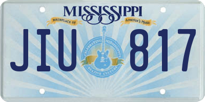 MS license plate JIU817