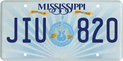 MS license plate JIU820
