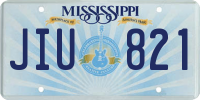 MS license plate JIU821