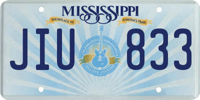 MS license plate JIU833