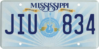 MS license plate JIU834