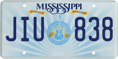 MS license plate JIU838
