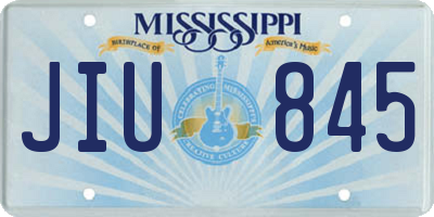 MS license plate JIU845