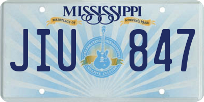 MS license plate JIU847