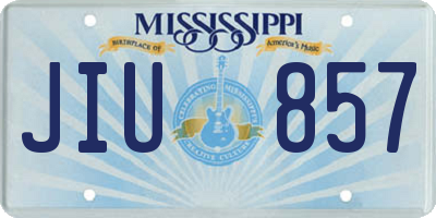 MS license plate JIU857