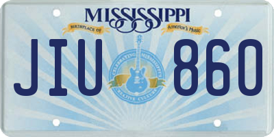 MS license plate JIU860