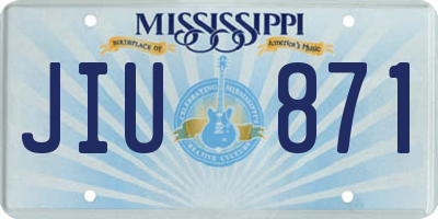 MS license plate JIU871