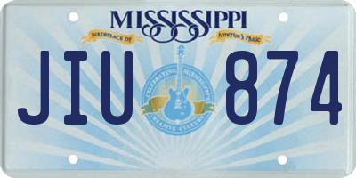 MS license plate JIU874