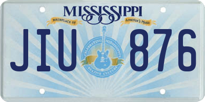 MS license plate JIU876