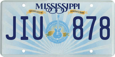 MS license plate JIU878