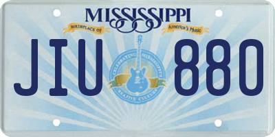 MS license plate JIU880