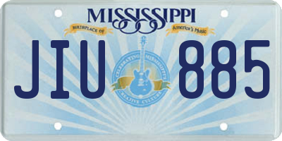 MS license plate JIU885