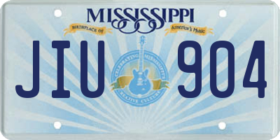 MS license plate JIU904