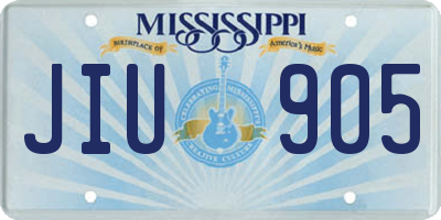 MS license plate JIU905