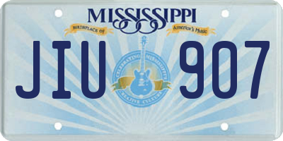 MS license plate JIU907