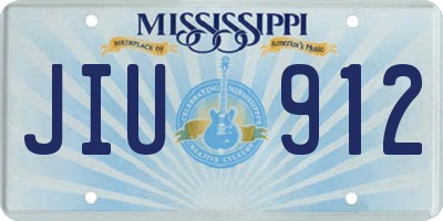 MS license plate JIU912