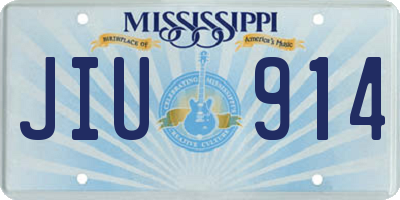 MS license plate JIU914