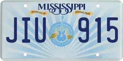 MS license plate JIU915