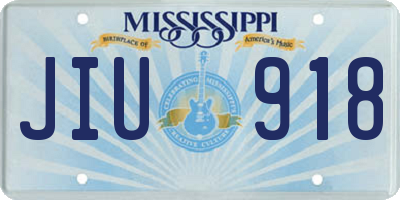 MS license plate JIU918