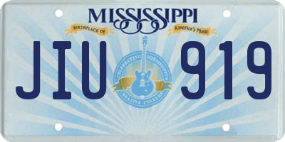 MS license plate JIU919