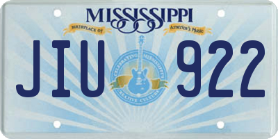 MS license plate JIU922