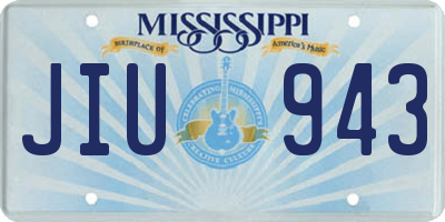 MS license plate JIU943