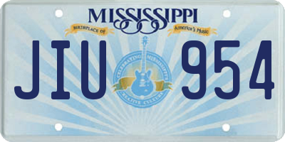 MS license plate JIU954