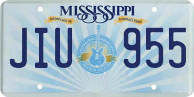 MS license plate JIU955