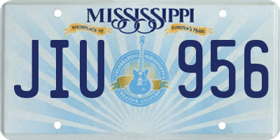 MS license plate JIU956
