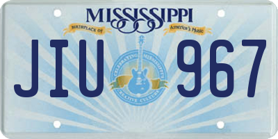 MS license plate JIU967